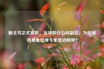 鲍无可正式离职、张坤卸任公司副总，为何知名基金经理今年变动频频？