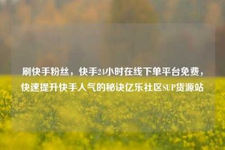 刷快手粉丝，快手24小时在线下单平台免费，快速提升快手人气的秘诀亿乐社区SUP货源站