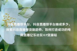 抖音直播放平台，抖音直播放平台抽成多少，探索抖音直播带货新趋势，如何打造成功的电商直播亿乐社区SUP货源站