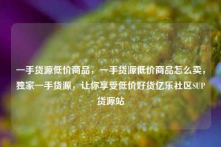 一手货源低价商品，一手货源低价商品怎么卖，独家一手货源，让你享受低价好货亿乐社区SUP货源站