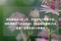 买抖音粉丝10元一万，抖音买十万粉多少钱，轻松获取百万抖音粉丝！10元起即可拥有1万关注者！亿乐社区SUP货源站