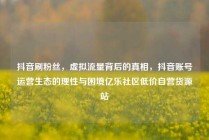 抖音刷粉丝，虚拟流量背后的真相，抖音账号运营生态的理性与困境亿乐社区低价自营货源站