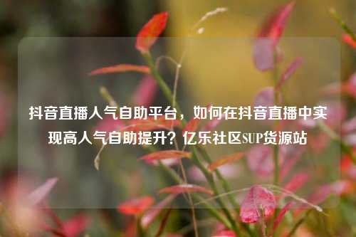 抖音直播人气自助平台，如何在抖音直播中实现高人气自助提升？亿乐社区SUP货源站  第1张